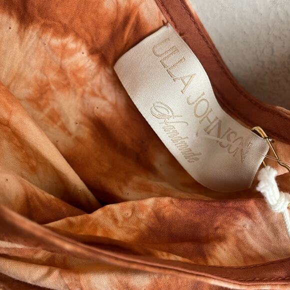 ULLA JOHNSON Senta One-Shoulder Tie Dye Stripe Cotton Top Sequoia - Picture 7 of 16